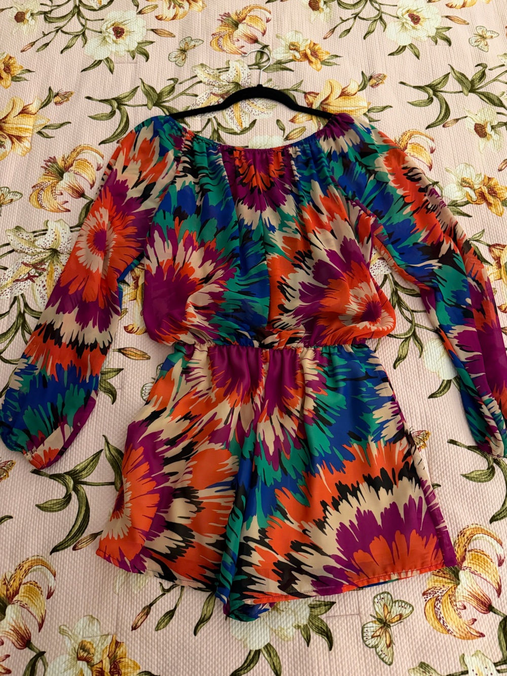 Newbury Kustom Purple and Orange Multicolor Romper